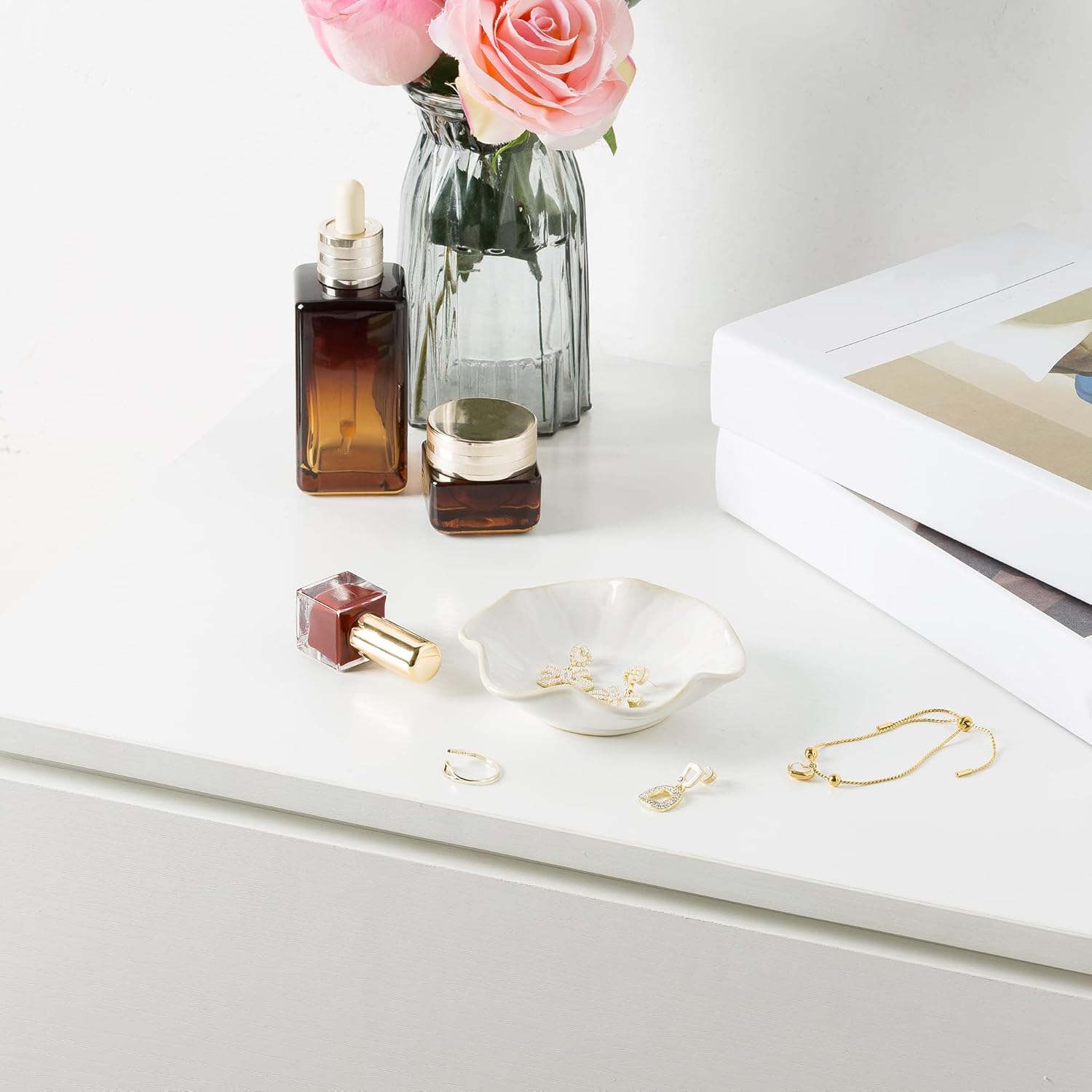 Ceramic Jewelry Trinket Dish Tray