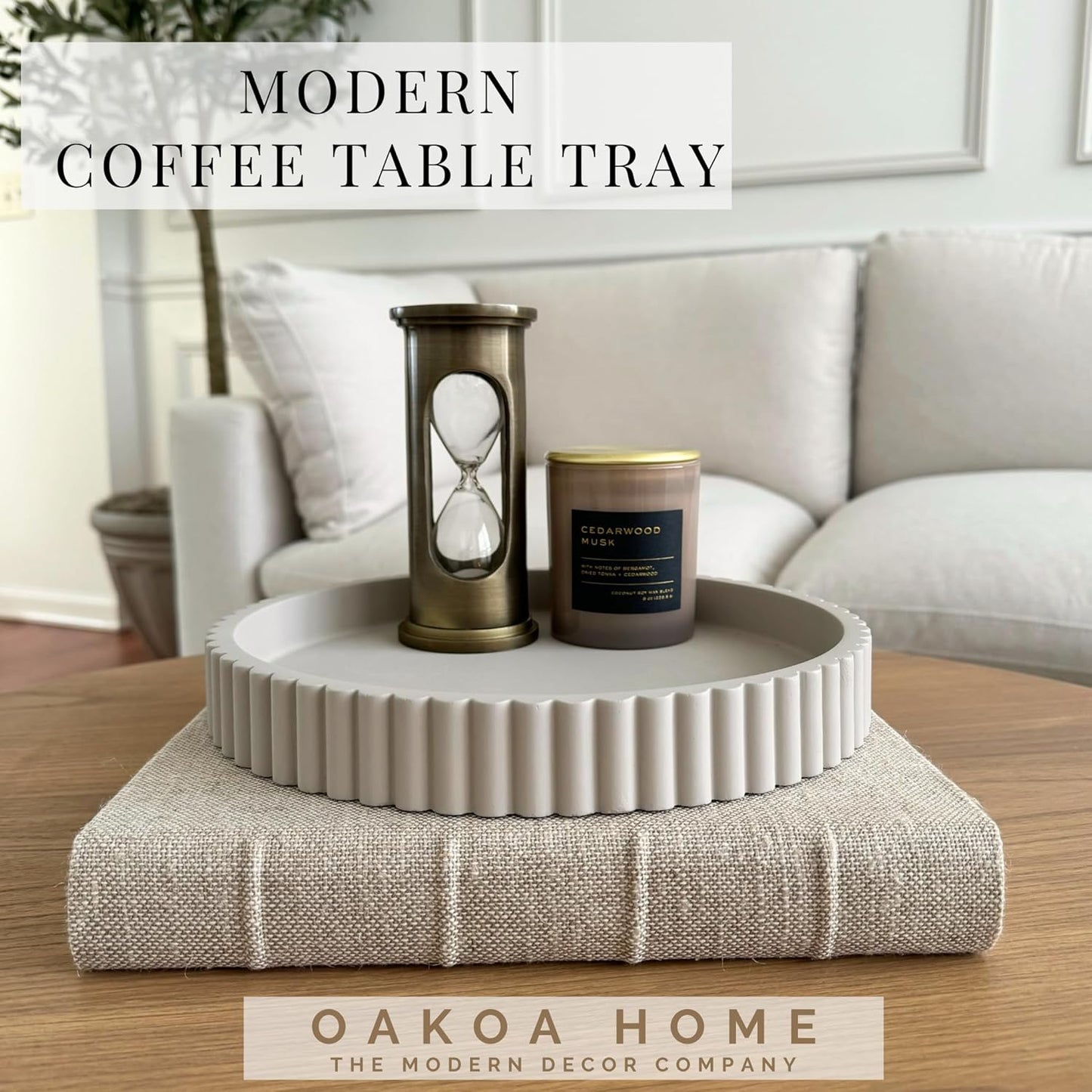 Round Concrete Coffee Table Tray