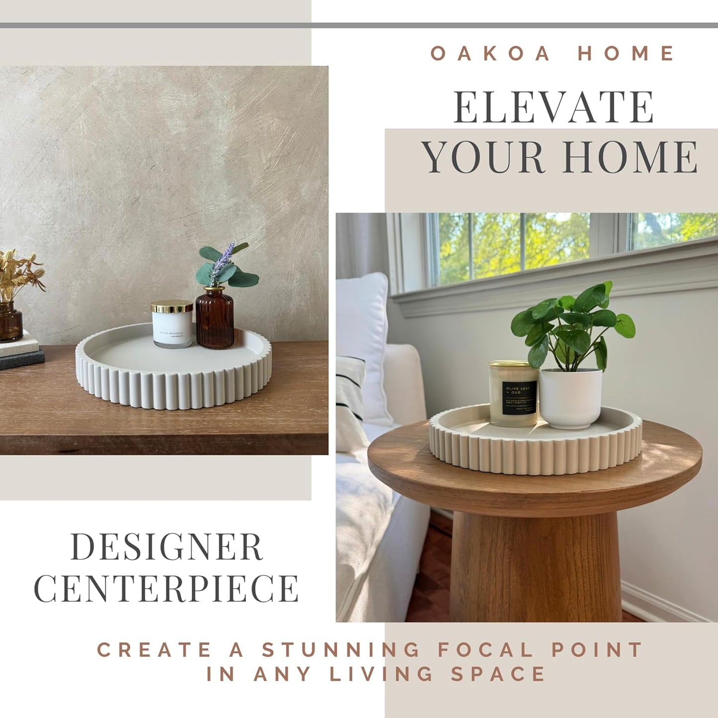 Round Concrete Coffee Table Tray
