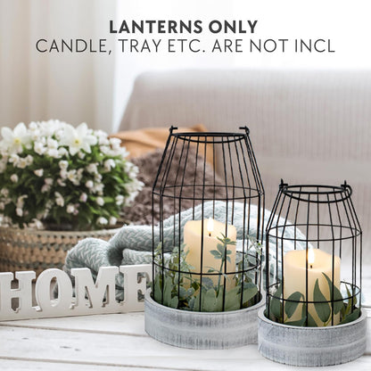 Set of 2 Rustic Lantern Decor