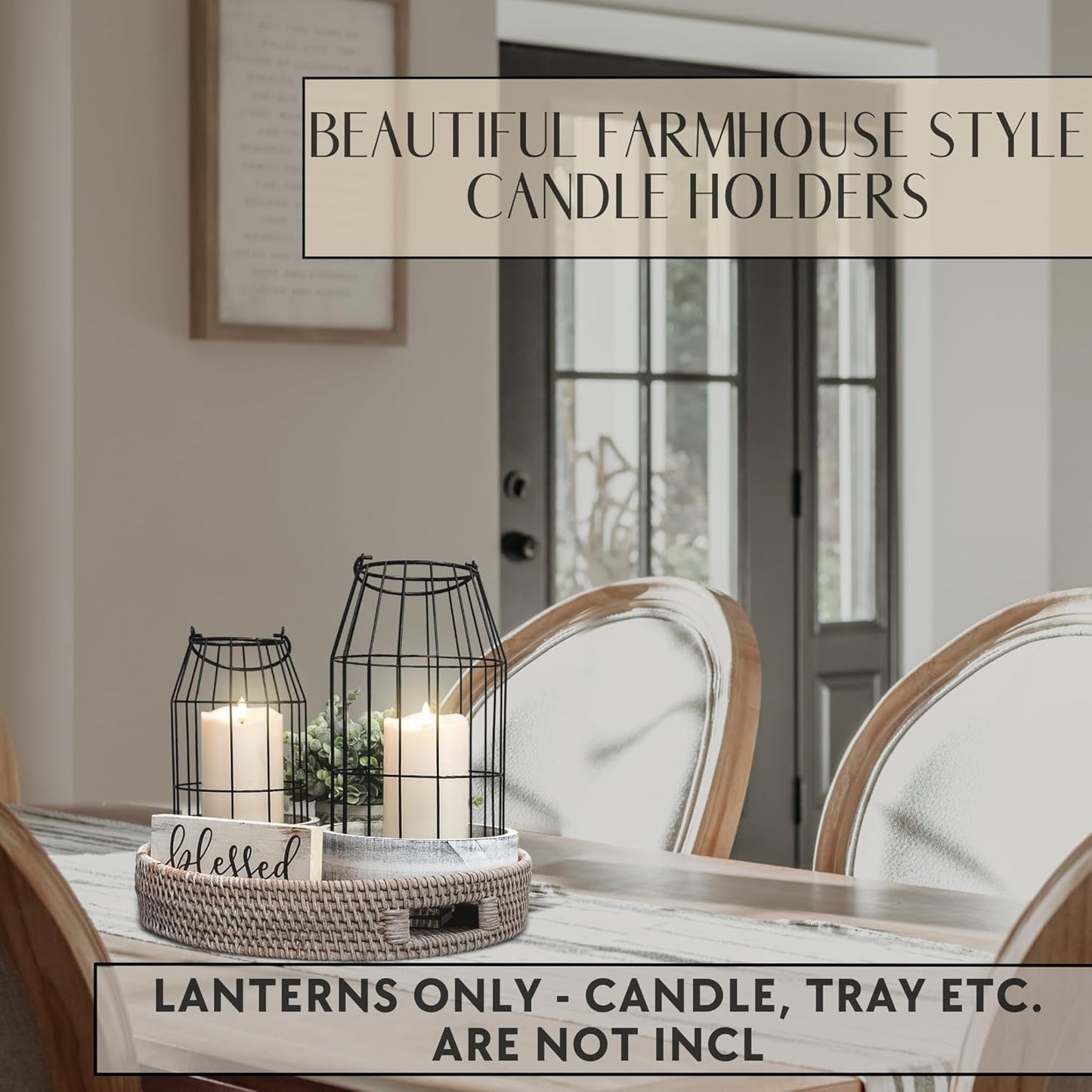 Set of 2 Rustic Lantern Decor