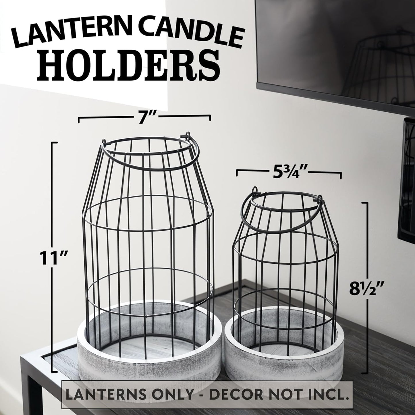 Set of 2 Rustic Lantern Decor