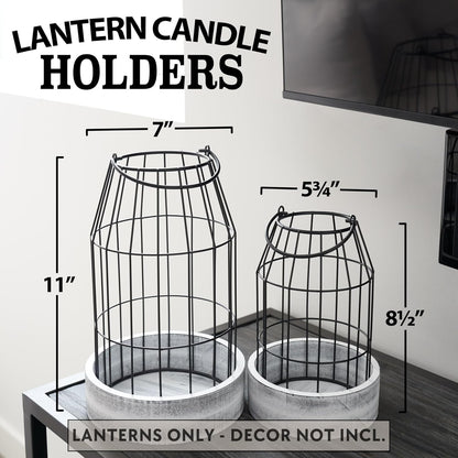 Set of 2 Rustic Lantern Decor