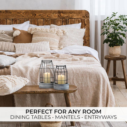 Set of 2 Rustic Lantern Decor