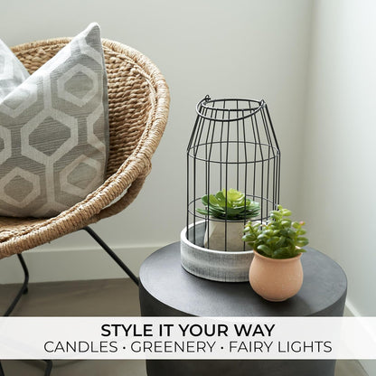 Set of 2 Rustic Lantern Decor